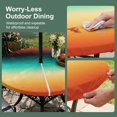 thumbnail image 5 of Round Outdoor Tablecloth with Umbrella Hole and Zipper, Orange Black Teal Ombre Tablecloth with Elastic Waterproof, Contemporary Gradient Abstract Patio Table Covers for 31" - 35" Picnic Pool Tables, 5 of 9