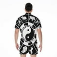 thumbnail image 2 of Black And White Chinese Zodiac Short Sleeve Men'S Rompers, Zodiac Horoscope Casual Summer Jumpsuits Outfit, 2 of 4