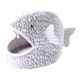 thumbnail image 4 of Lit pour Animaux de Compagnie Semi-Fermé en Forme de Poisson Chaud Lit pour Chat Lit de Couchage avec Coussin, 4 of 8