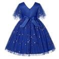 thumbnail image 2 of Flower Girls Sequin Dress Kids Tulle Sleeve Tutu Wedding Pageant Gown 2-8T, 2 of 7