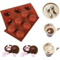 thumbnail image 1 of ZECATL Hot Chocolate Bomb Half Circle Baking Mold, How to Make Hot Chocolate Bomb with Marshmallows, The New Way to Enjoy the Milk (2pcs), 1 of 7