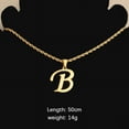 thumbnail image 7 of 2024 Creative Stainless Steel Letter Pendant Twisted Necklace Exquisite and Elegant Large Letter Pendant Sweater Chain Couple (J), 7 of 7