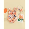 thumbnail image 4 of Suealasg Newborn Baby Girl Clothes 3 6 12 18 Months Sleeveless Chick Print Romper Bodysuit +Headband Infant Summer 2Pcs Outfit, 4 of 9