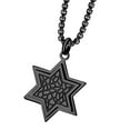 thumbnail image 2 of 555Jewelry Stainless Steel Star of David Necklace for Men & Women, Box Chain Patterned Star Of David Necklace for Women, Small Jewish Star Necklace, Mens Jewish Star Necklace, 16 Inch, Black, 2 of 9