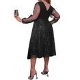 thumbnail image 5 of LilyLLL Plus Size Womens Mesh Sheer Long Sleeve Evening Party Sequins Midi Dress, 5 of 5