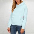 thumbnail image 2 of Ltctricy Hoodies for Women Soft Casual Long Sleeve Embroidered Hooded Sweatshirts Pullover Sweater Tops with Pockets(Light Blue,Large), 2 of 7
