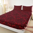 thumbnail image 3 of Feelyou Western Damask Floral Queen Sheet Sets, Hippie Tribal Abstract Flat Sheet, Mandala Old Fashion Queen Fitted Sheet, Microfiber Bedroom Decor, 4 Pieces, 3 of 7