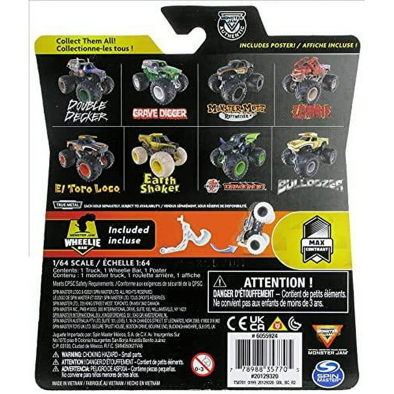 虫ポン　ホワイトと黒　2セット Monster Jam Dragon Toy Truck, 1:64 Scale, White and Black, Wheelie