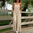 thumbnail image 4 of Guluxicc Womens Casual Loose Jumpsuits Summer Boho Ruffle Wide Leg Flowy Rompers Sleeveless Overalls with Pockets, 4 of 8