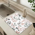 thumbnail image 4 of Wobogo A Pattern Of Leaves in Soft Pinks Dish Drying Mats Diatomaceous Earth Super Absorbent Non-slip Rubber Sole 23.6×19.7in, 4 of 11