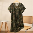 thumbnail image 2 of Chemise de Nuit pour Femmes, Manches Courtes à Col Rond Imprimé, Robe d'Allaitement, Rayonne Spandex Douce, Robe de Détente Longueur Genou, 2 of 5