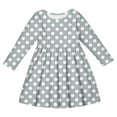 thumbnail image 4 of Tfken Dress For Girls Daily Wear Straight Cute Polka Dot Print Crew Neck Grey Teen Dresses Size 3 Years-4 Years, 4 of 4
