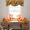 thumbnail image 4 of Sunflower Tie Up Valance Curtains for Windows, Kitchen Curtains Window Treatments, Vintage Yellow Botanical Floral Summer Short Window Shades Valances for Bedroom Bathroom Cafe 42"x12", 4 of 8