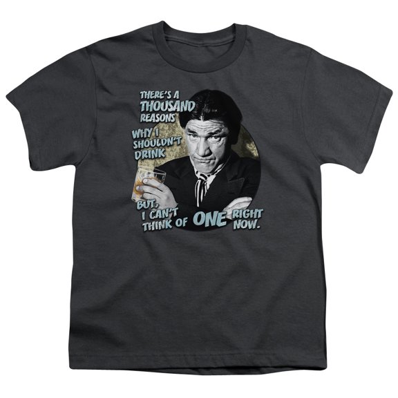 Three Stooges Drink S/S Youth 18/1 T-Shirt Charcoal