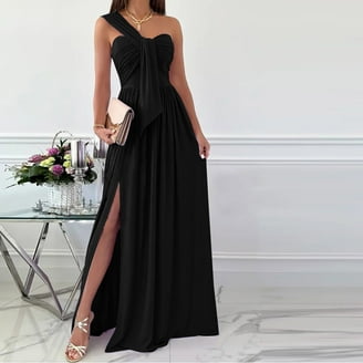 Amidoa Womens Solid Color Chiffon Dress V Neck Short Sleeve Wrap Dress  Empire Waist Maxi Dress Elegant Swing Dress Evening Party