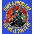 thumbnail image 2 of Justice League Have a Problem Yo We'll Solve It Boy's Royal Blue T-shirt-XS, 2 of 4