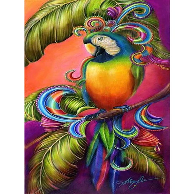 Diamond Painting (DE5334) Parrot 5D DIY Square Hanging Digital Mosaic Kits 30x40cm Hugtrwg Para estrenar