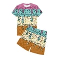 thumbnail image 4 of RUTAYY Men's Outfits Summer Casual Ice Cream Print Round Neck Short Sleeve Tee Shorts with Pocket Loose Fit Daily Wear Comfortable Fashion Vacation Clothing Sets, 4 of 6