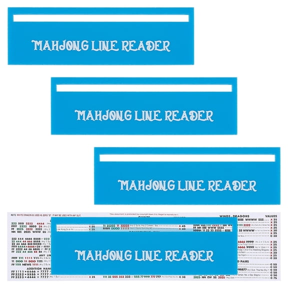 4Pcs Mahjong Card Line Finder Blue Mahjong Line Reader Acrylic Mah Jong Rules Helper Mahjongs Card Lines Guide Mah Jong Marker Reader Mahjongs Accessories