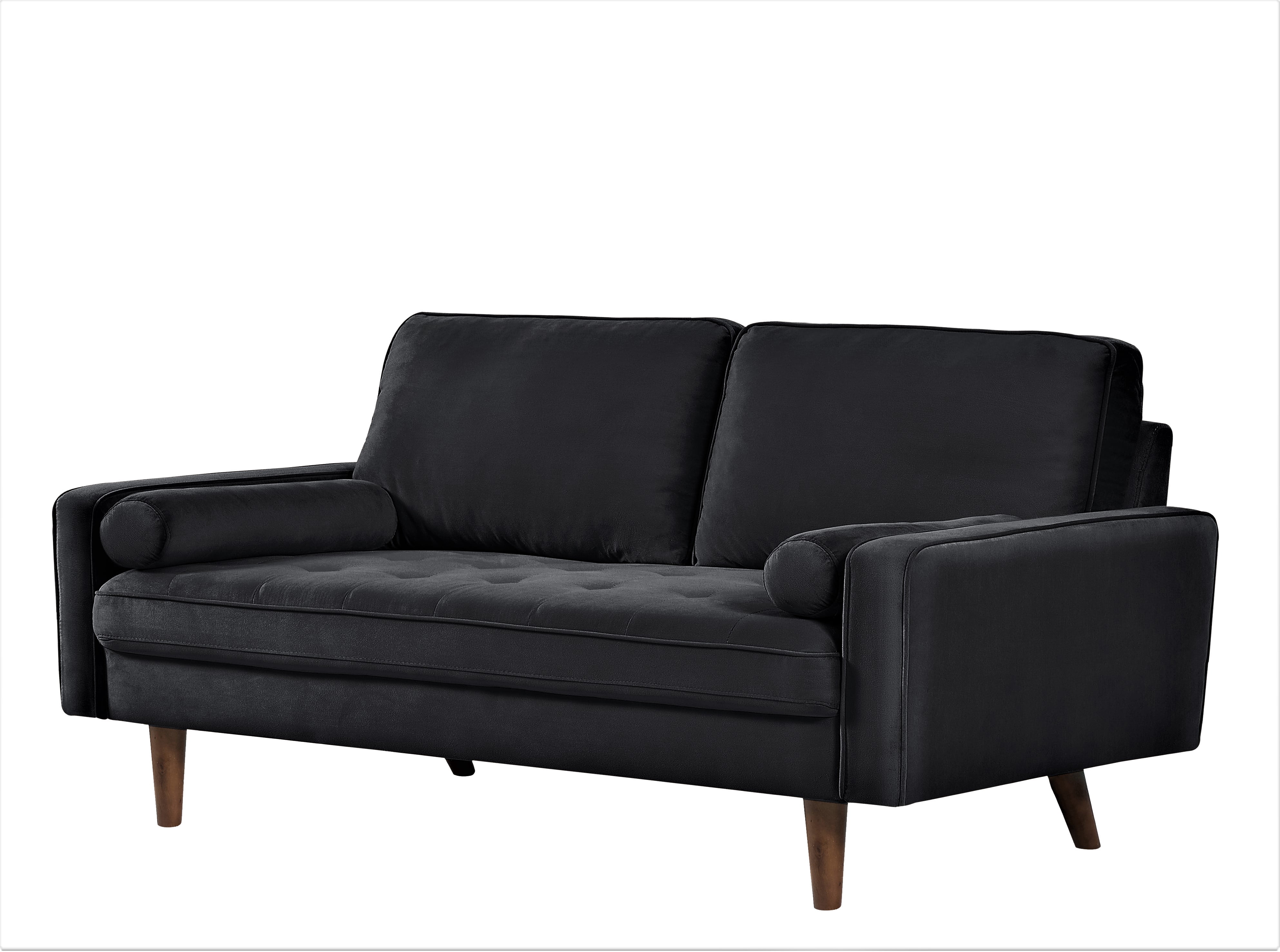 US Pride Furniture Monahan 58''W Velvet Tufted Loveseat, Black