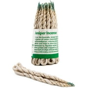 Tibetan 100% Organic Handmade Natural Rope Incense Himalayan Handrolled Lokta Paper Wrapped - Made in Nepal - 1 Bundle (45 pcs) - Juniper