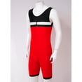 thumbnail image 2 of iixpin Mens zipper Sports Jumpsuit Contrast Color Sleeveless Bodysuit for Workout Cycling Gymnastics Red XL, 2 of 9