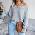 thumbnail image 4 of Fesfesfes Women Sweaters Casual Solid Color Casual Loose Long Sleeve Sweater Clothes Sale, 4 of 4