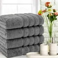 thumbnail image 4 of American Soft Linen Gray Bath Towel Set 100% Turkish Cotton Towels for Bathroom 4 Piece, 4 of 7