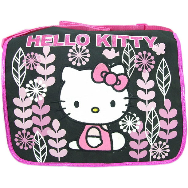 Hello Kitty Plants Black Pink Messenger Bag 14 Walmart Com Walmart Com