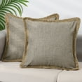 thumbnail image 2 of Unique Bargains Linen Pillow Covers Solid Color Throw Pillow Covers for Home Sofa 1 Pair Khaki 18" x 18", 2 of 6