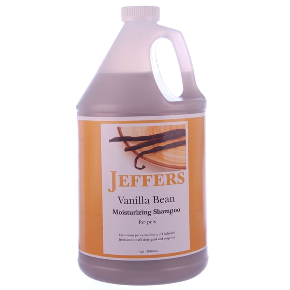 Jeffers Pet Moisturizing Shampoo – Coconut Vanilla Bean Scent, pH Balanced, Soap Free, Detergent Free Dog and Cat Shampoo for Sensitive Skin, Puppies, Rabbits, Ferrets – Grooming, Bathing, 1 Gallon