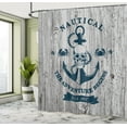 thumbnail image 5 of Ambesonne Nautical Shower Curtain, Anchor Skull Sea, 69"Wx70"L, Beige Navy Blue, 5 of 5