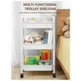 thumbnail image 5 of 3-Tier Rolling Storage Cart - Multi-Room Organizer with Wheels，White, 5 of 17
