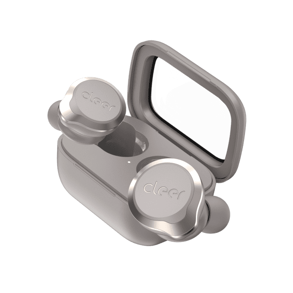 Écouteurs Sans Fil Bluetooth 5.2 à Réduction de Bruit - Technologie de Conscience Ambiante, Double Microphone / Résistance à l'Eau IPX4. Batterie 33 H au Total, Cleer Audio ALLY PLUS II Sand