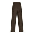 thumbnail image 4 of qucoqpe Men's Corduroy Cargo Pants Classic Casual Solid Work Trousers with Pockets for Men, 4 of 6