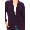 thumbnail image 4 of FashionStream MOA Collection Ruched Sleeves Notched Lapel Solid Print Blazer, Women's, 4 of 7