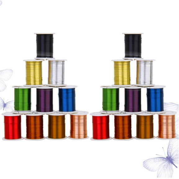 WHAMVOX 20 Rolls Colored Copper Wire Jewelry Making Supplies Thread Beading