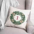 thumbnail image 3 of Creative Products Christmas Wreath Monogram I 18x18 Spun Poly Pillow, 3 of 3