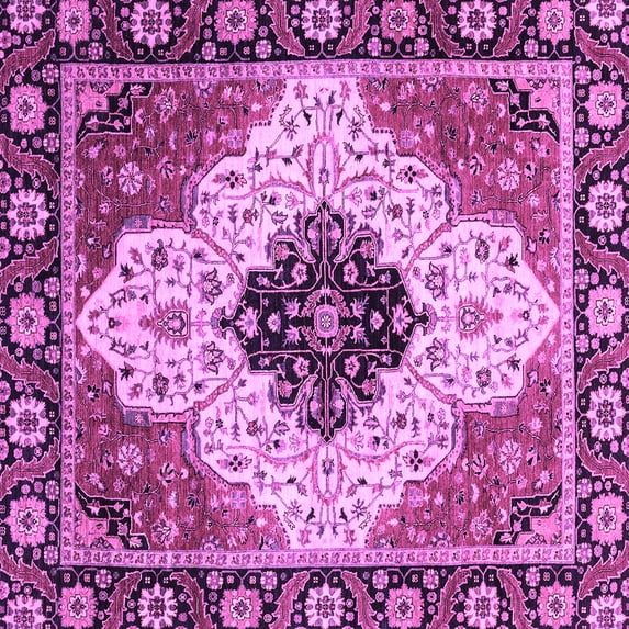 Ahgly Company Indoor Square Abstract Purple Modern Area Rugs, 6' Square