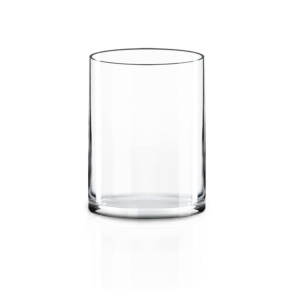 Jarrón de cristal CYS EXCEL cilíndrico de vidrio transparente de 20 cm de altura x 15 cm de profundidad