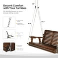 thumbnail image 3 of VINGLI XL Size Patio Wooden Porch Swing Outdoor with Cup Holders & Phone Slots, Heavy Duty 880 LBS Hanging Swing Chair Bench with Hanging Chains for Yard, Lawn, Garden (5 FT Pro, Rustic), 3 of 7