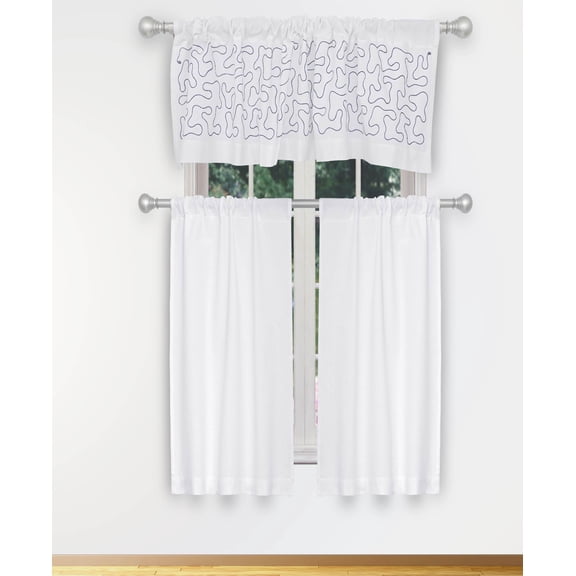 Adley Metallic Embroided Diamond Sheer Valance