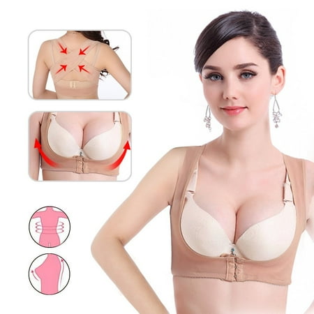 WALFRONT Women Chest Support Belt Band Posture Corrector Brace,Adjustable Women Chest Support Belt Band Posture Corrector Brace Skin Color L
