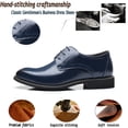 thumbnail image 3 of Men's Casual Dress Oxford Shoes Comfortable Anti-slip Classic Retro Leather Derby Loafers Wedding Business Moccasin Blue 9 US, 3 of 7