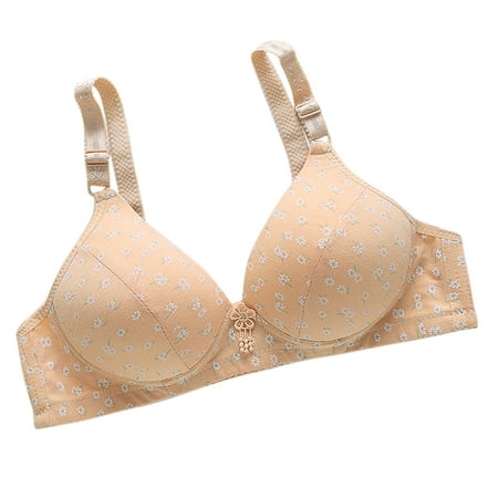 Yyeselk Push Up Bras for Women No Underwire Comfort Daily Bras Wireless Breathable Full Coverage Bralette Sexy Soft Everyday Bra Yellow M