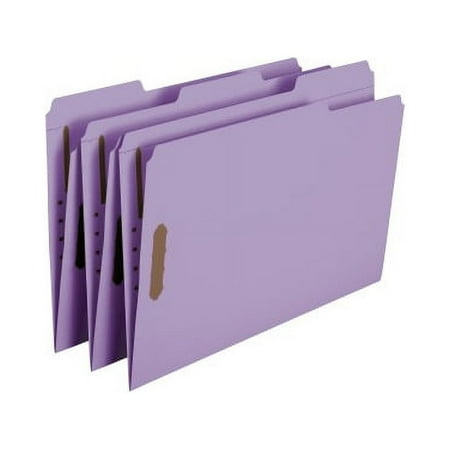 UPC: 0086486174404 | Smead Fastener File Folders Legal – 8 1/2  x 14  Sheet Size – 2 Fastener(s) – 1/3 Tab Cut – Top Tab Location – Assorted Position Tab Position – Lavender – Recycled – 50 / Box