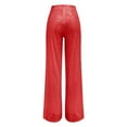 thumbnail image 4 of IDALL Pantalon Large Femme Pantalon de Détente Femme Taille Haute Paillettes Ample Drapé Pantalon Large Mode Décontracté Paillettes Pantalon Femme Ample Rouge 4TG, 4 of 5