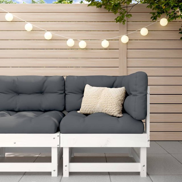 vidaXL Canapé d'Angle avec Coussins Blanc Bois Massif Pin