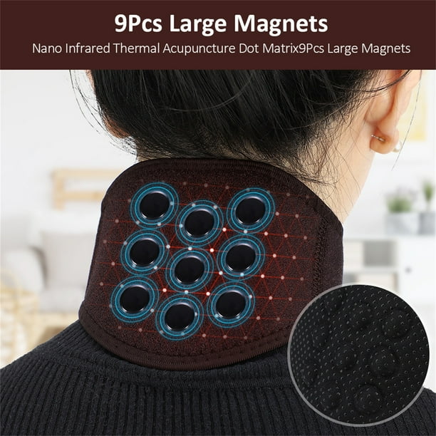 9 protectores de cuello elásticos magnéticos y compresas calientes para la columna cervical.