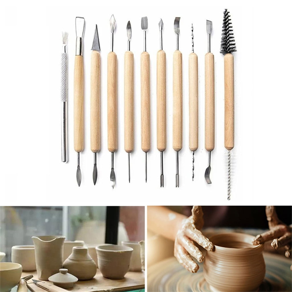 32Pcs Pottery Clay Sculpting Tools Pottery Carving Tools wtih Apron and Bag